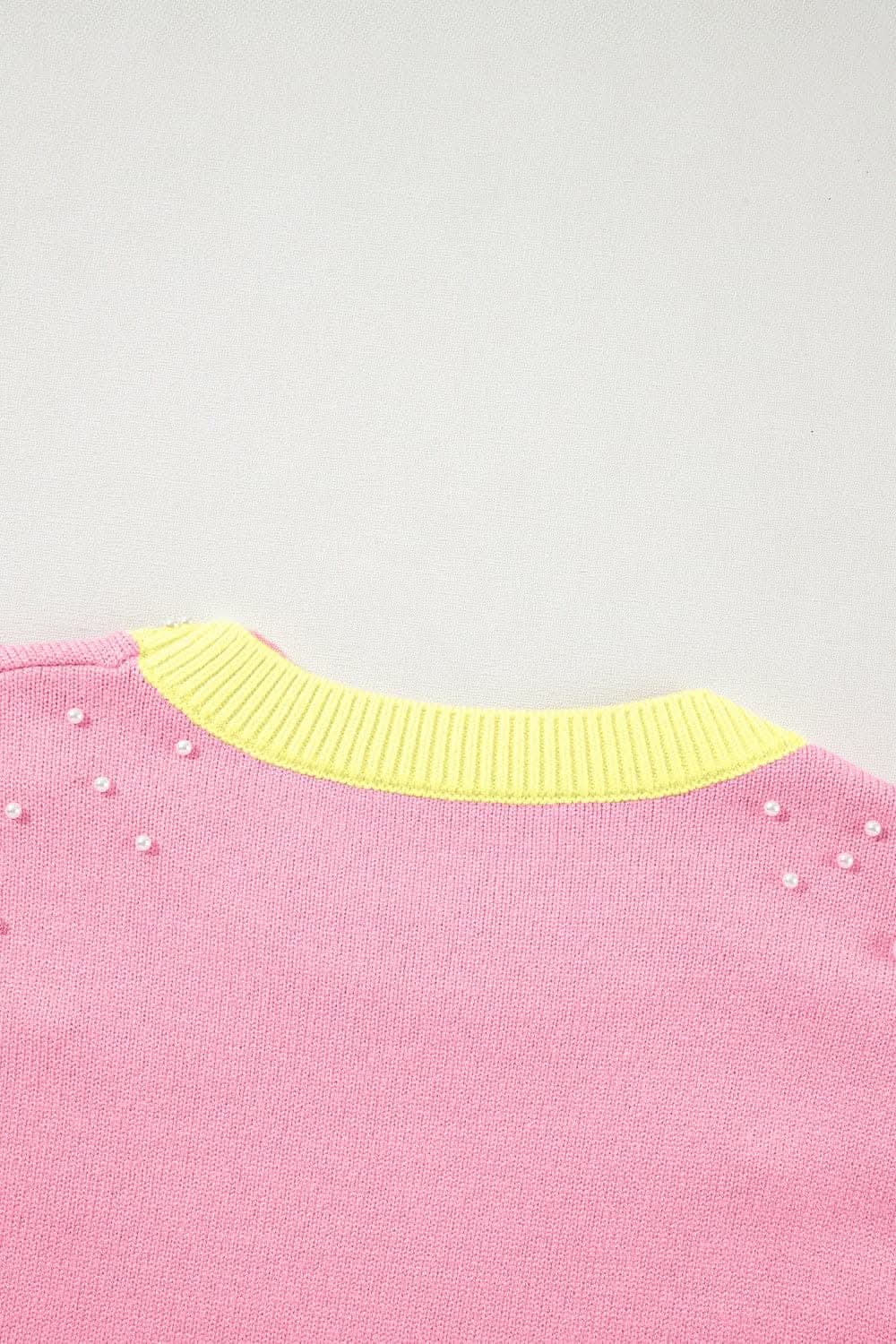 Elegant pearl contrast sweater - Love Salve